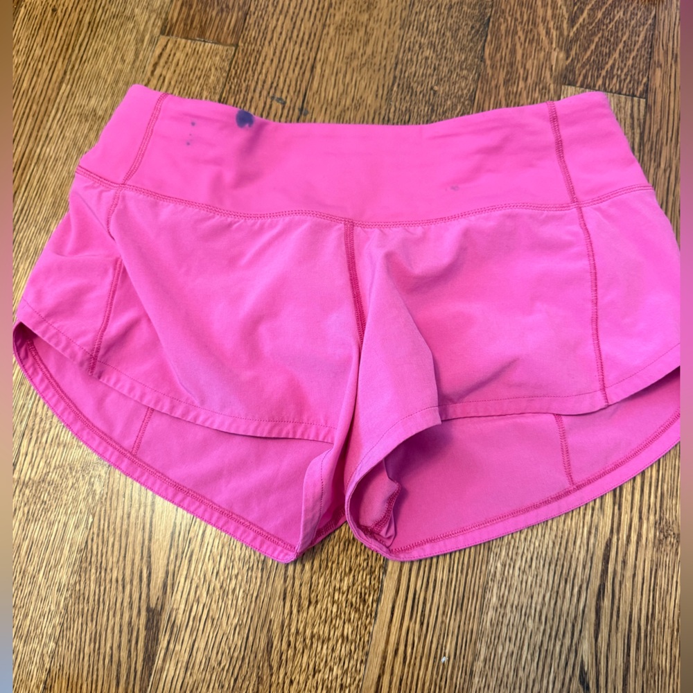 Lululemon pink speed up shorts